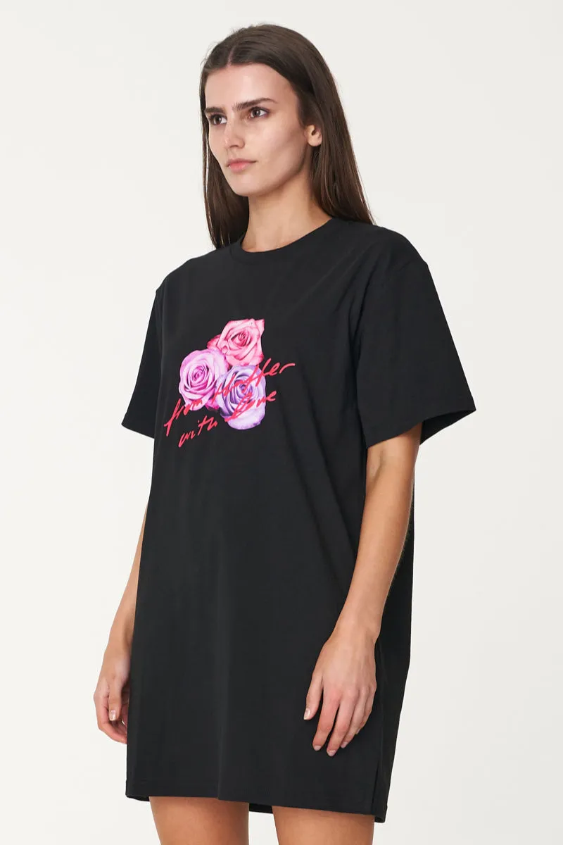 BELLA TEE DRESS ROSE LOVE