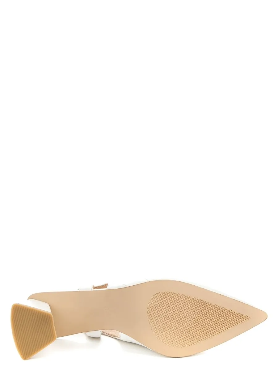 Betsy White Sling Back Heel Sandals