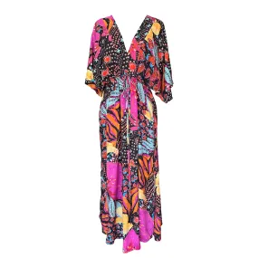 Black Floral Kaftan Dress