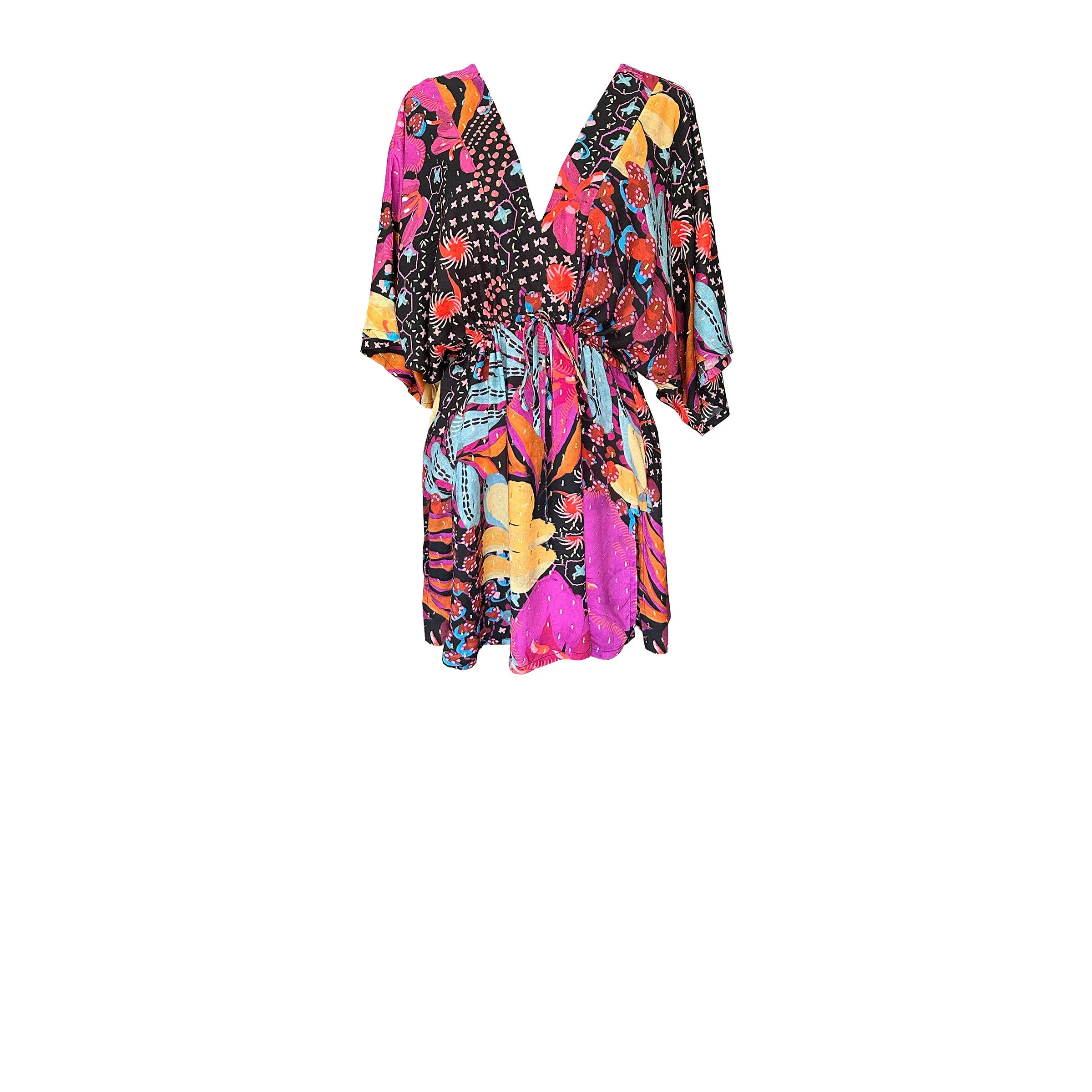 Black Floral Kaftan Dress