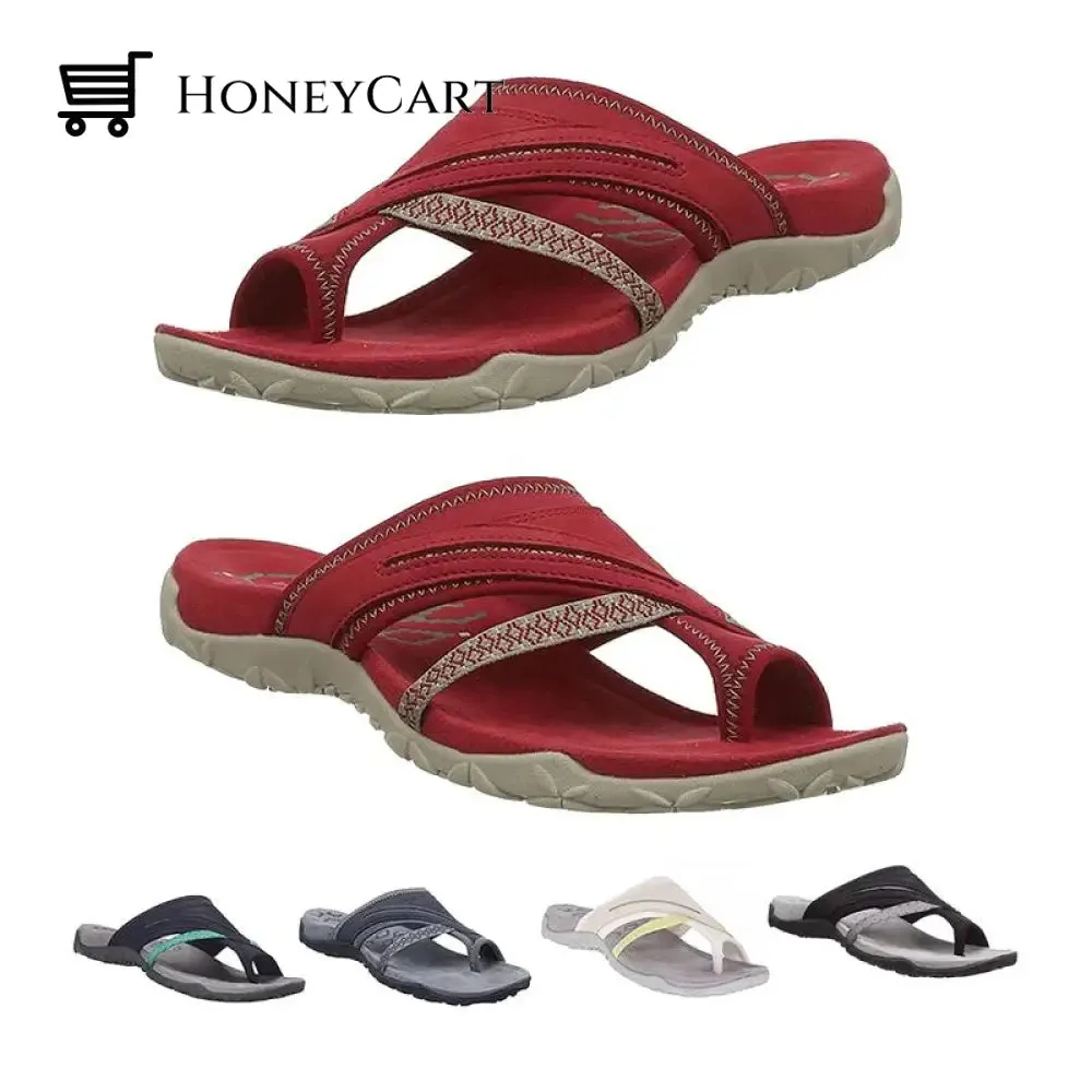 Breathable Mesh-And-Leather Sandals