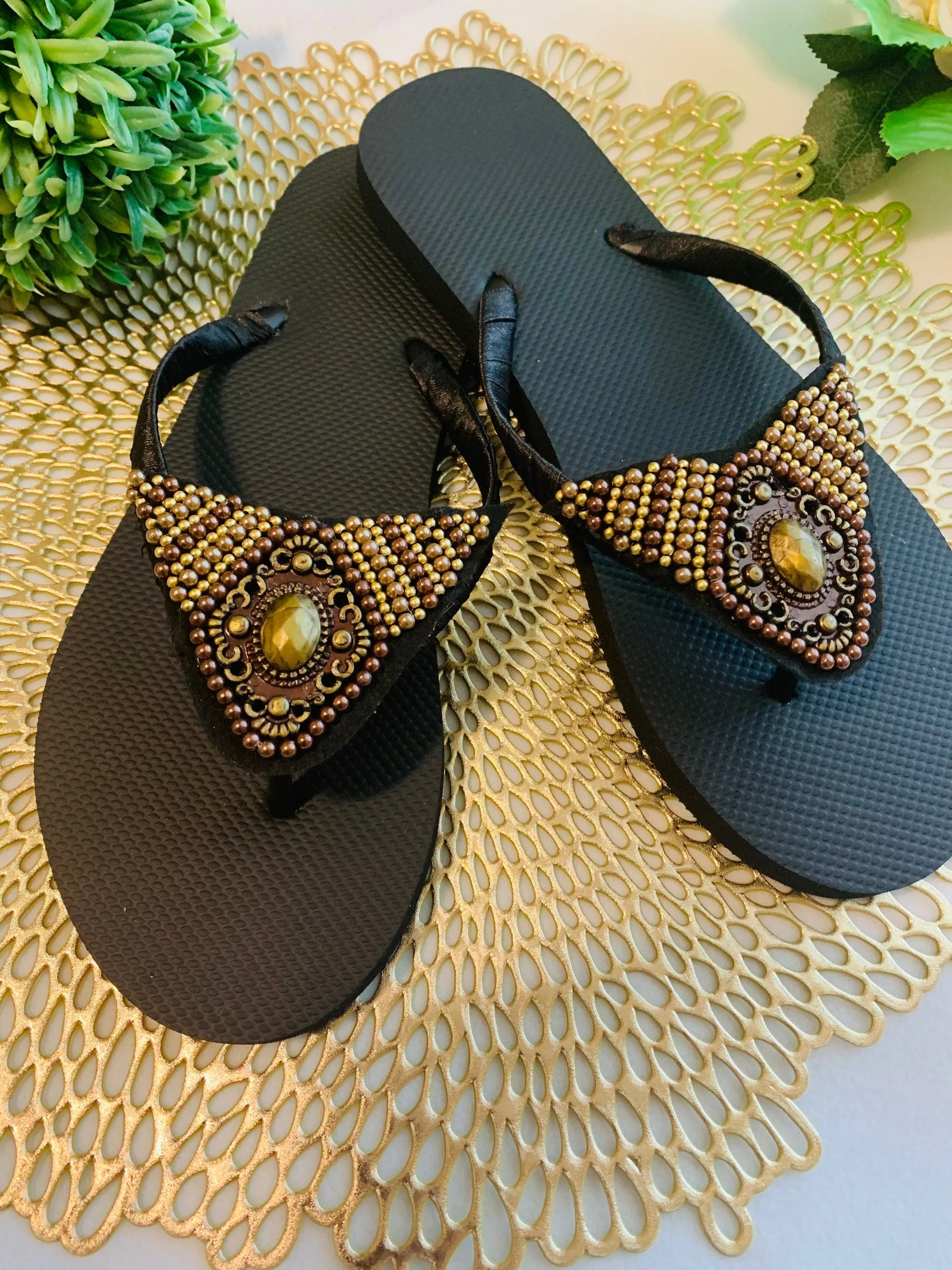 casual decorated flipflops