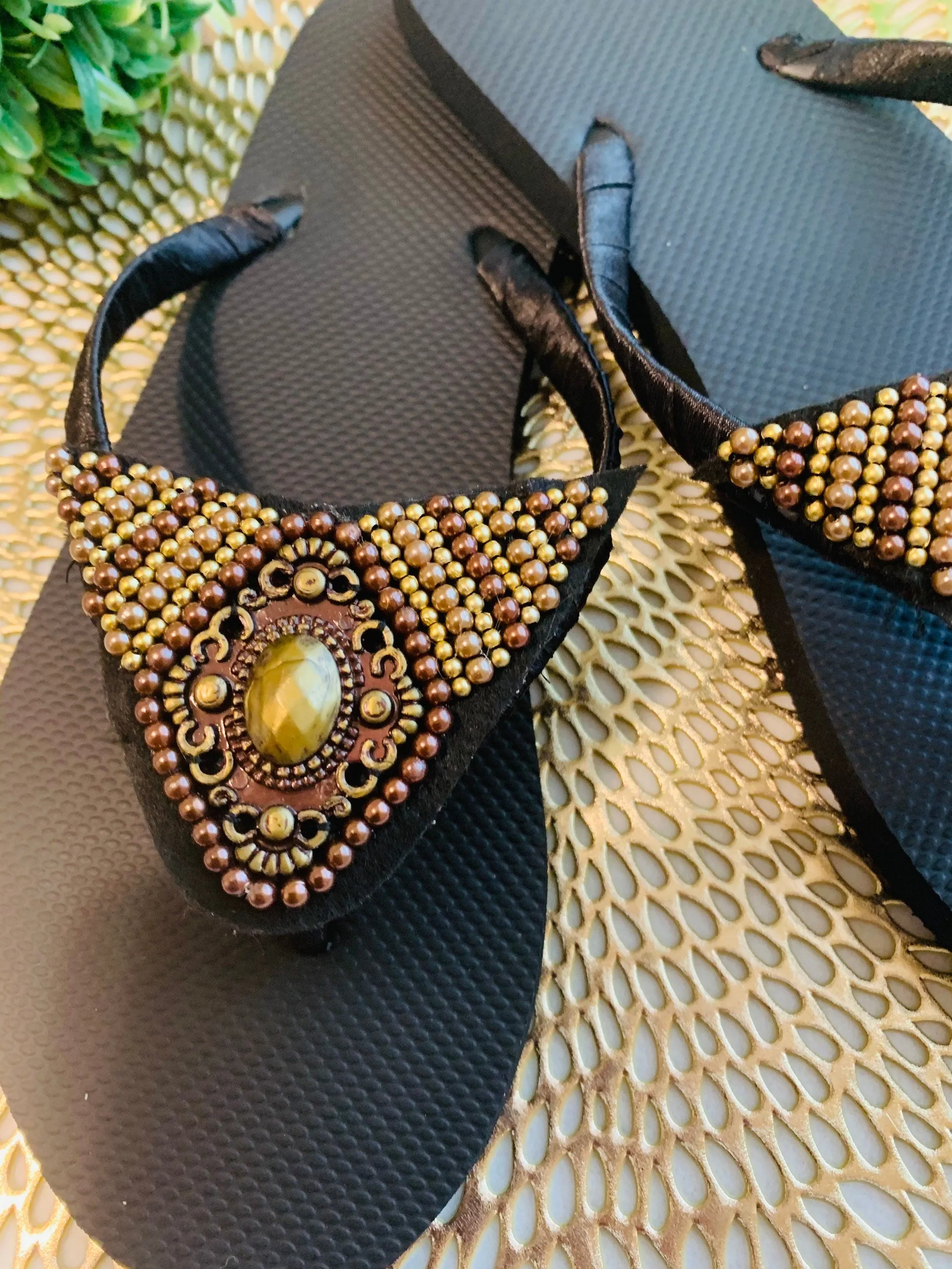 casual decorated flipflops