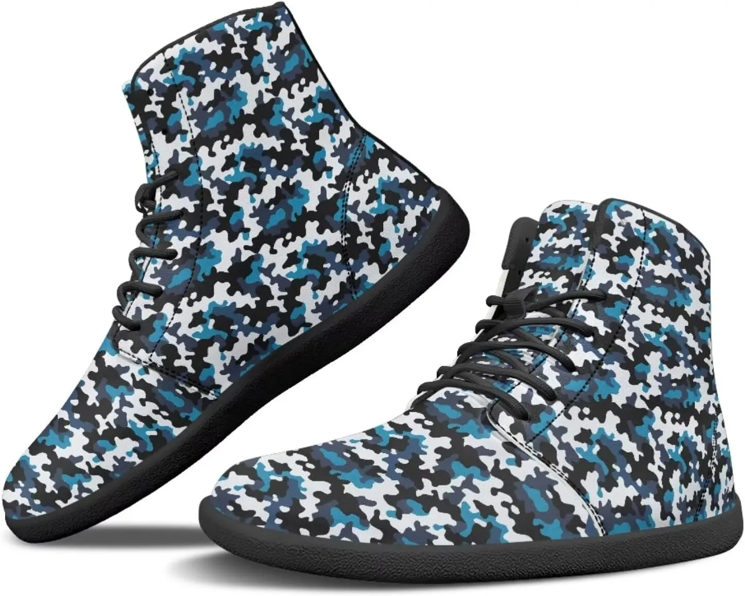 Classic Camo Unisex High top Sneakers Womens Classic High Tops Leather Shoes Wide Toe Barefoot Sneakers for Men