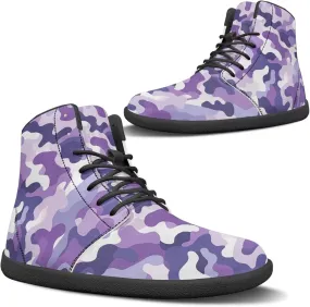 Classic Camo Unisex High top Sneakers Womens Classic High Tops Leather Shoes Wide Toe Barefoot Sneakers for Men
