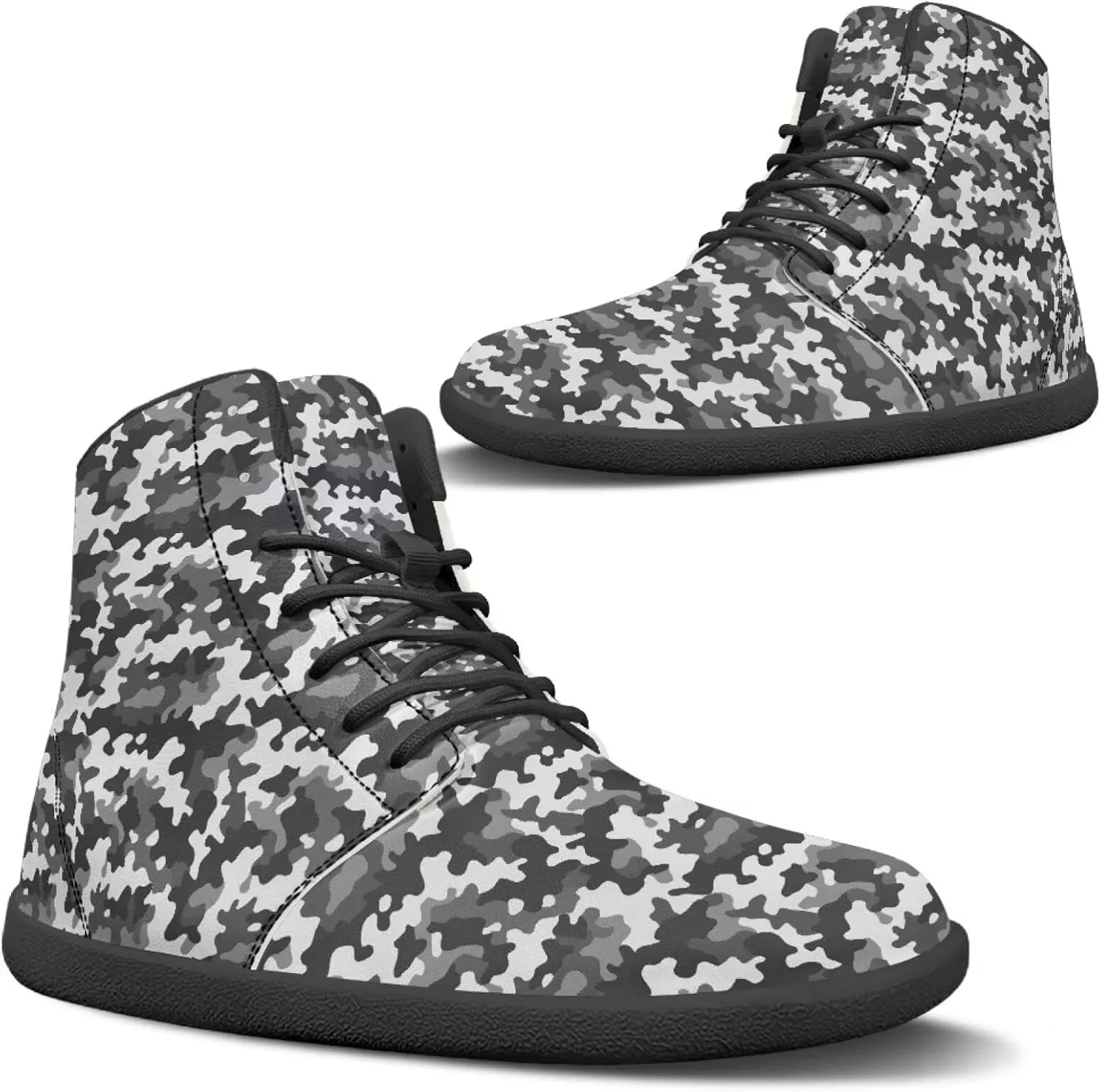 Classic Camo Unisex High top Sneakers Womens Classic High Tops Leather Shoes Wide Toe Barefoot Sneakers for Men