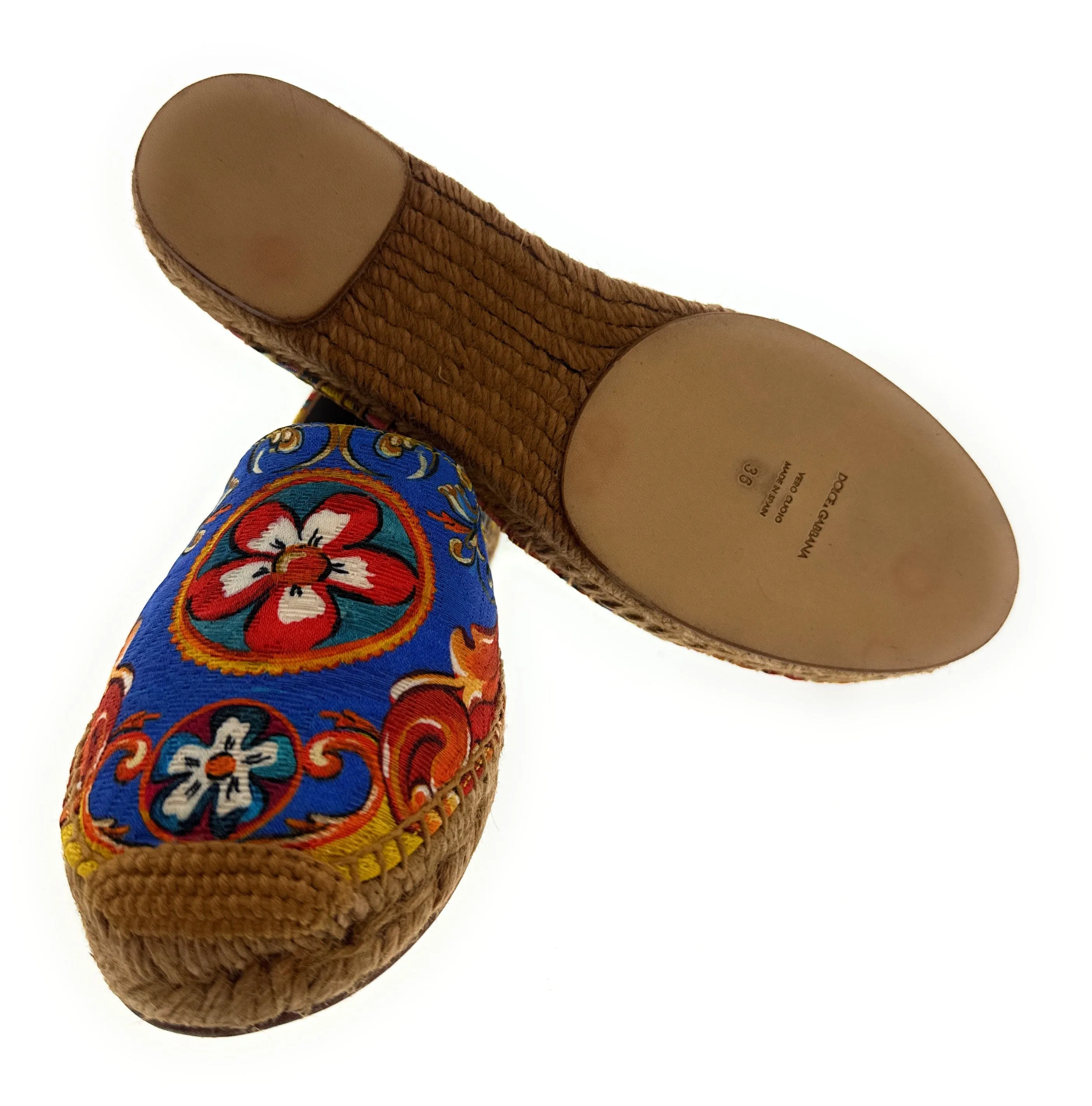 Dolce & Gabbana Multicolor Classic Tile Print Espadrilles-EU36