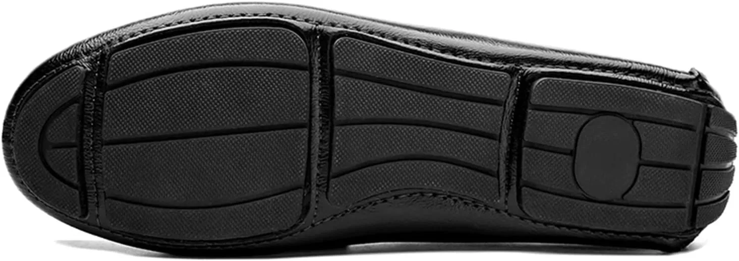Easy to Put and Remove. Driving Moccasins Loafer Shoes for Men Penny Loafer Genuine Leather Stitching Details Round Toe Flat Heel Flexible Anti-Slip Resistant Casual Slip on for All Occasions