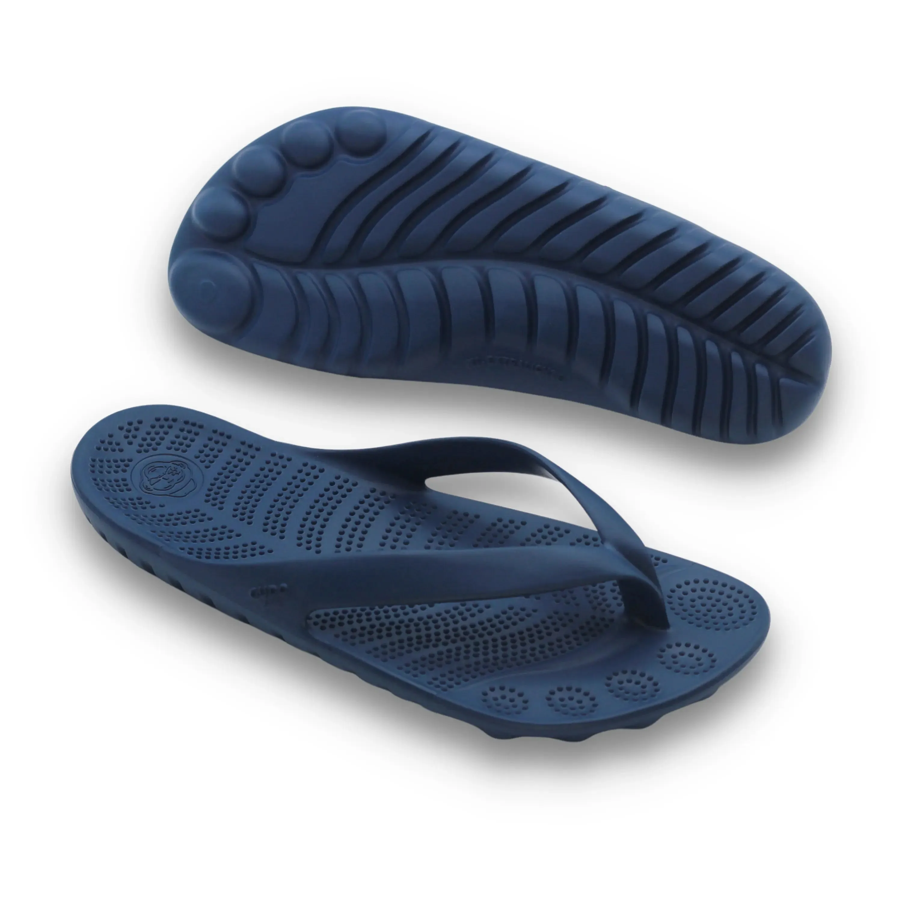Eco-Conscious Navy Blue Flip-Flops with Protective Waterproof Drybag for Outdoor Fun