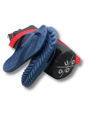 Eco-Conscious Navy Blue Flip-Flops with Protective Waterproof Drybag for Outdoor Fun