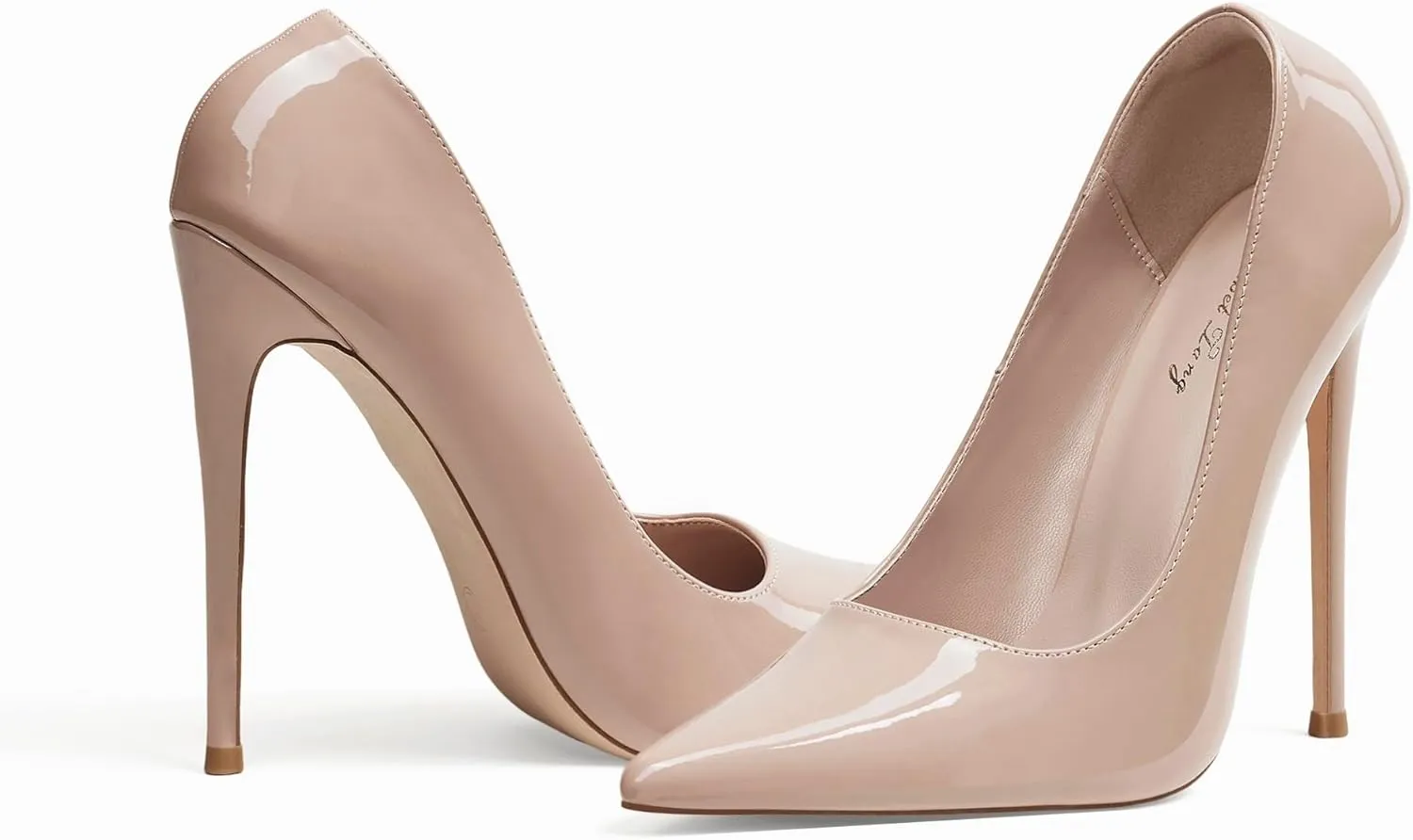 Elisabet Tang Women Pumps 12cm/4.7 Inch Stiletto Heels Pumps Pointed Toe Patent Leather Slip On High Heel Evening Party Dress Shoes