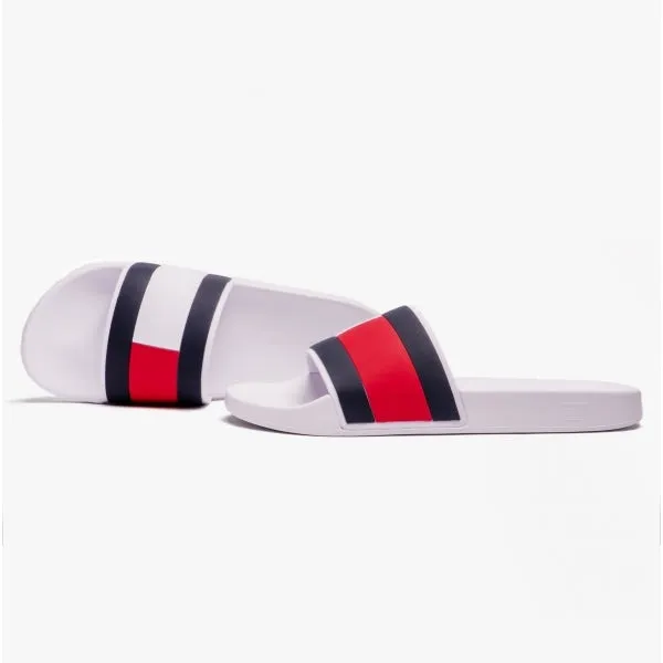 FLAG Mens Poolside Logo Sliders Desert White