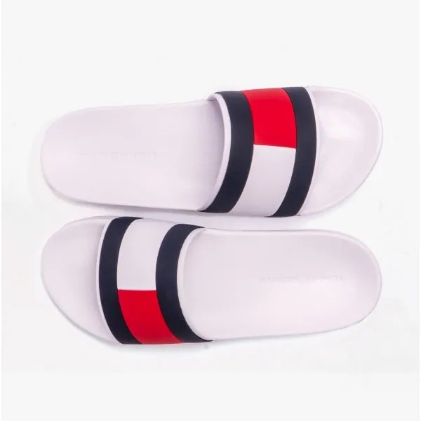 FLAG Mens Poolside Logo Sliders Desert White