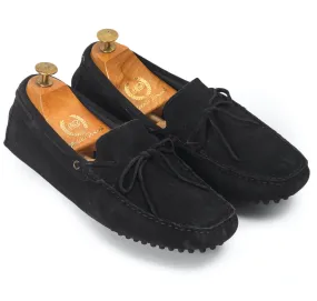 Gommino Suede Bow Loafers (Navy)