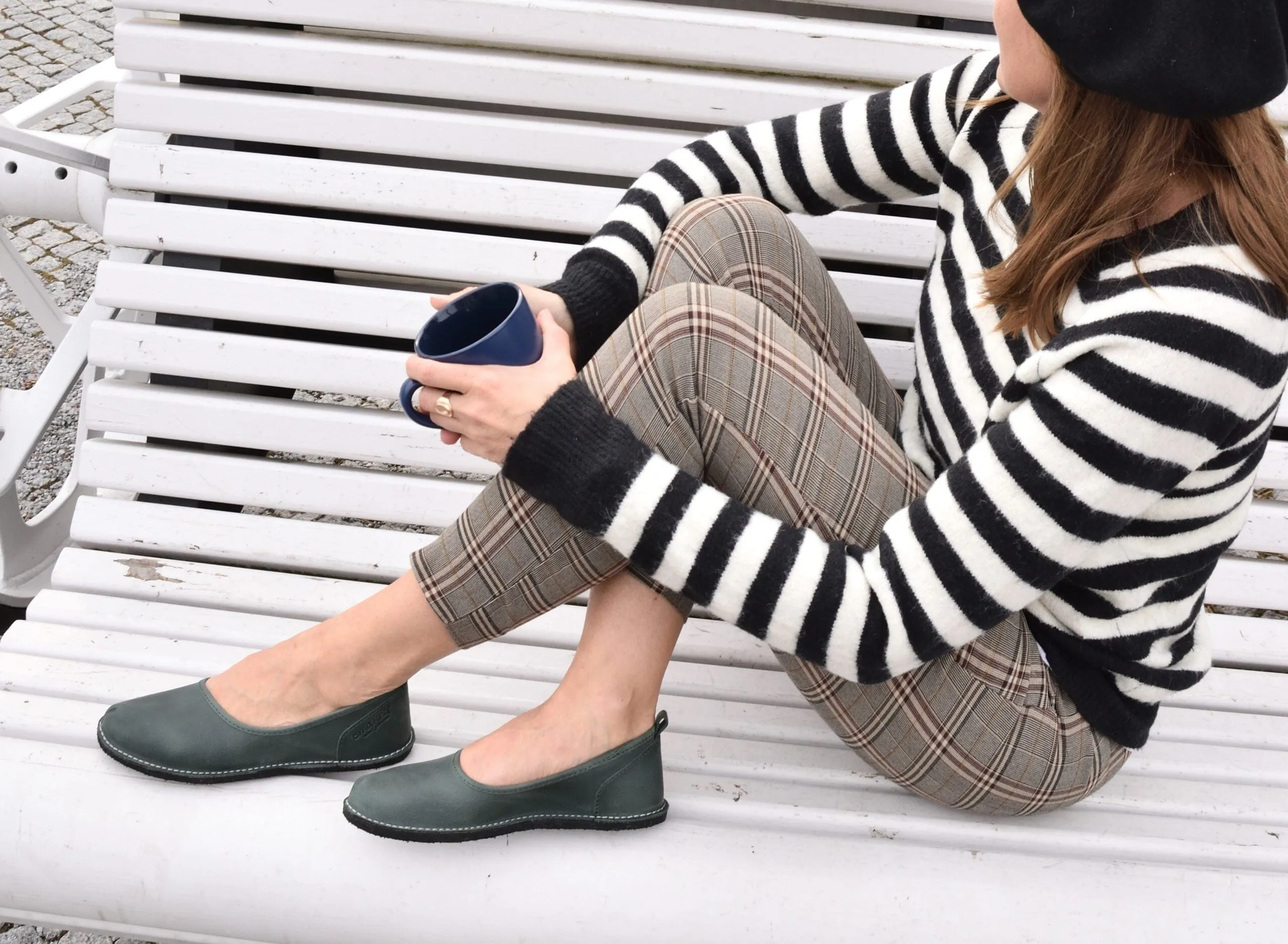 Kuutsid Leather Flats - Dark Green