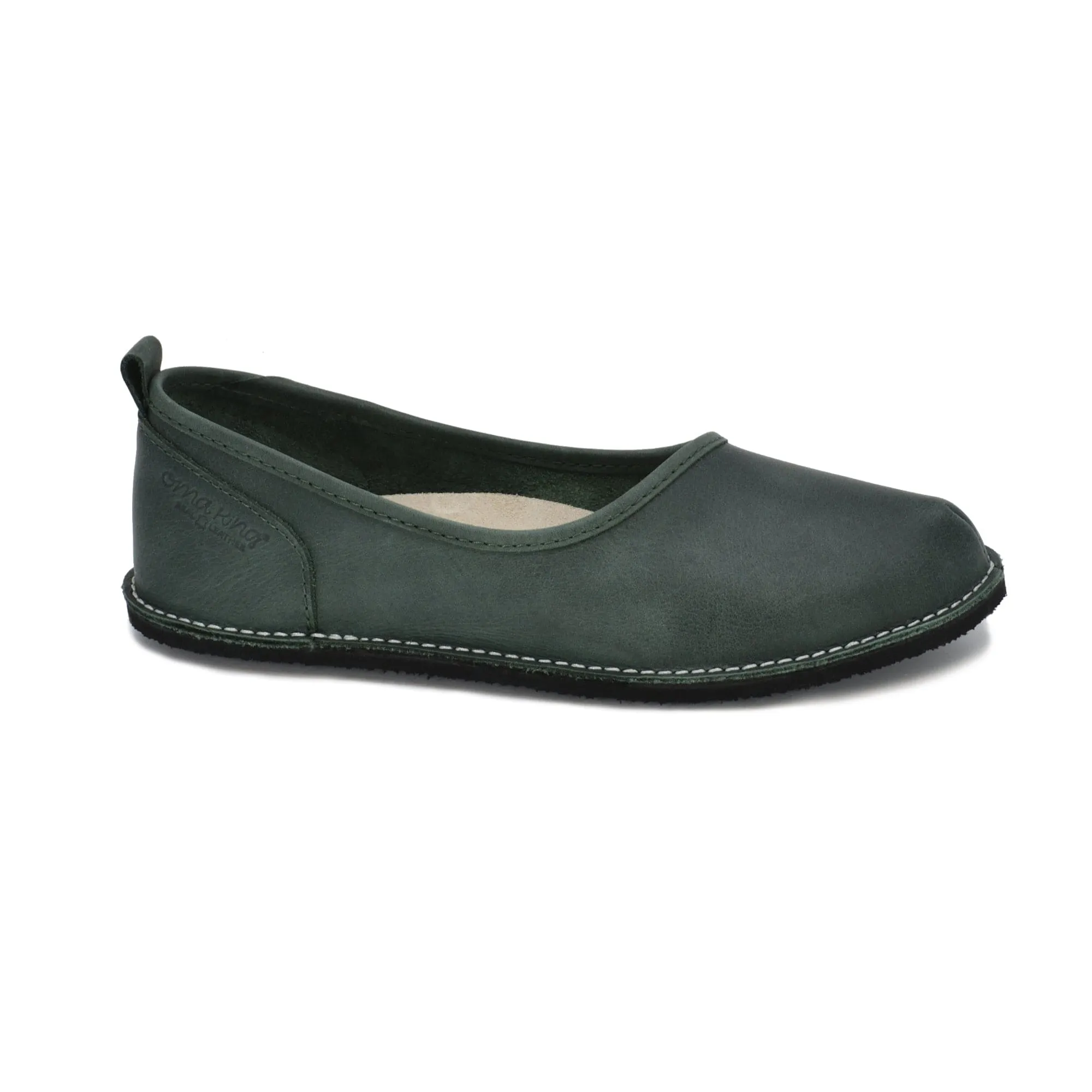 Kuutsid Leather Flats - Dark Green
