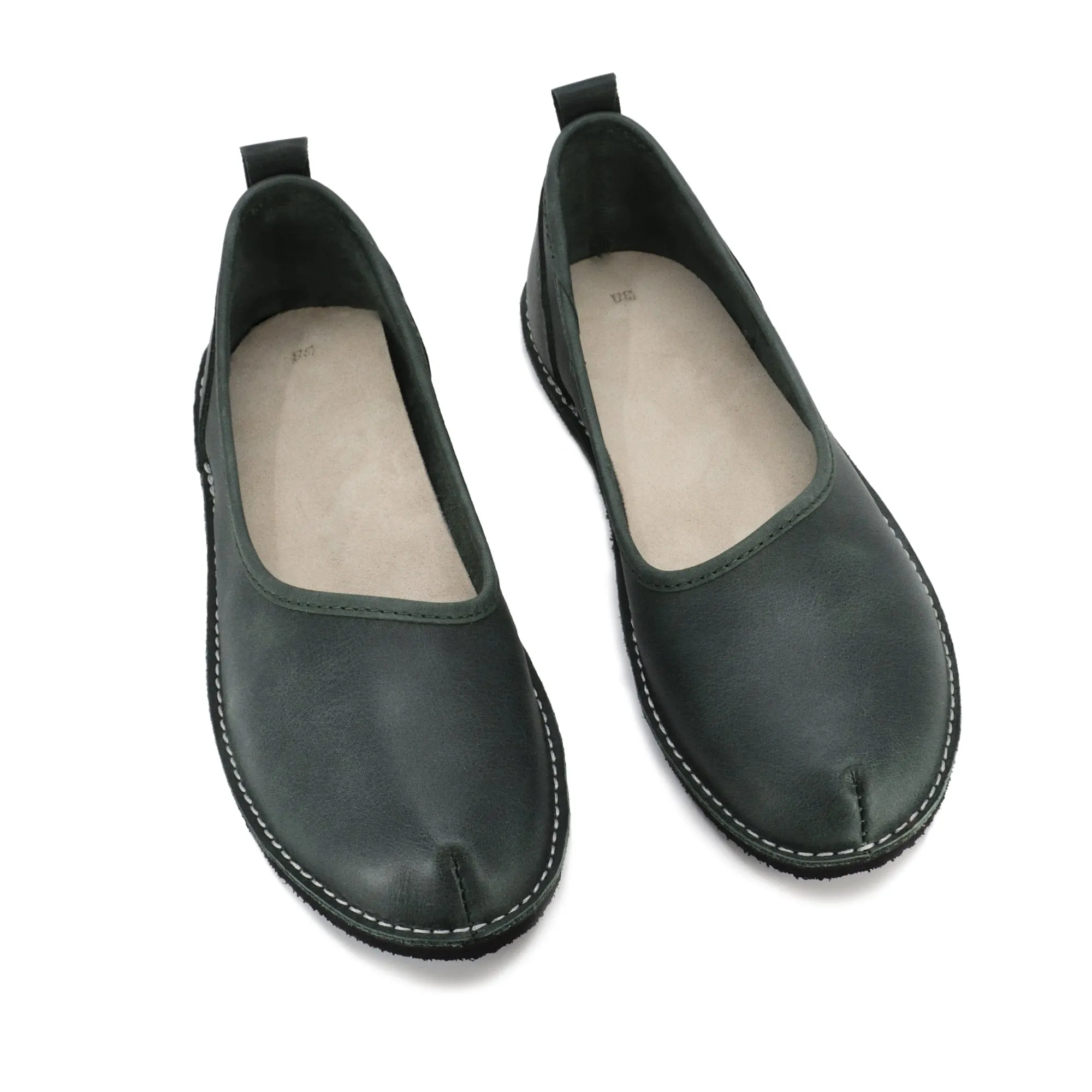 Kuutsid Leather Flats - Dark Green