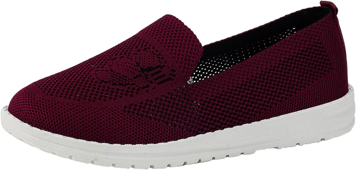 Ladies Fashion Breathable Mesh Printed Flat Bottomed Casual Sports Shoes Women's Street Cleats Friends Sneaker