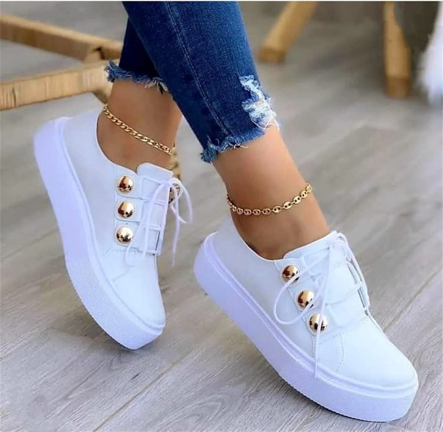 Ladmiple Shoes For Women Sneakers Trendy Low Top Slip On Casual Canvas Walking Shoes Dressy Summer Fashion Flats Loafers
