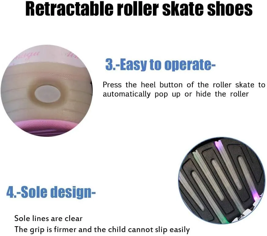 Led Light Roller Skate Sneakers with Wheels Girls Boys Shoes Vibrate Light by Walking Single Wheel Blinking Skate Sneaker Shoes The Best Gift for KidsBlack-USA 7.5