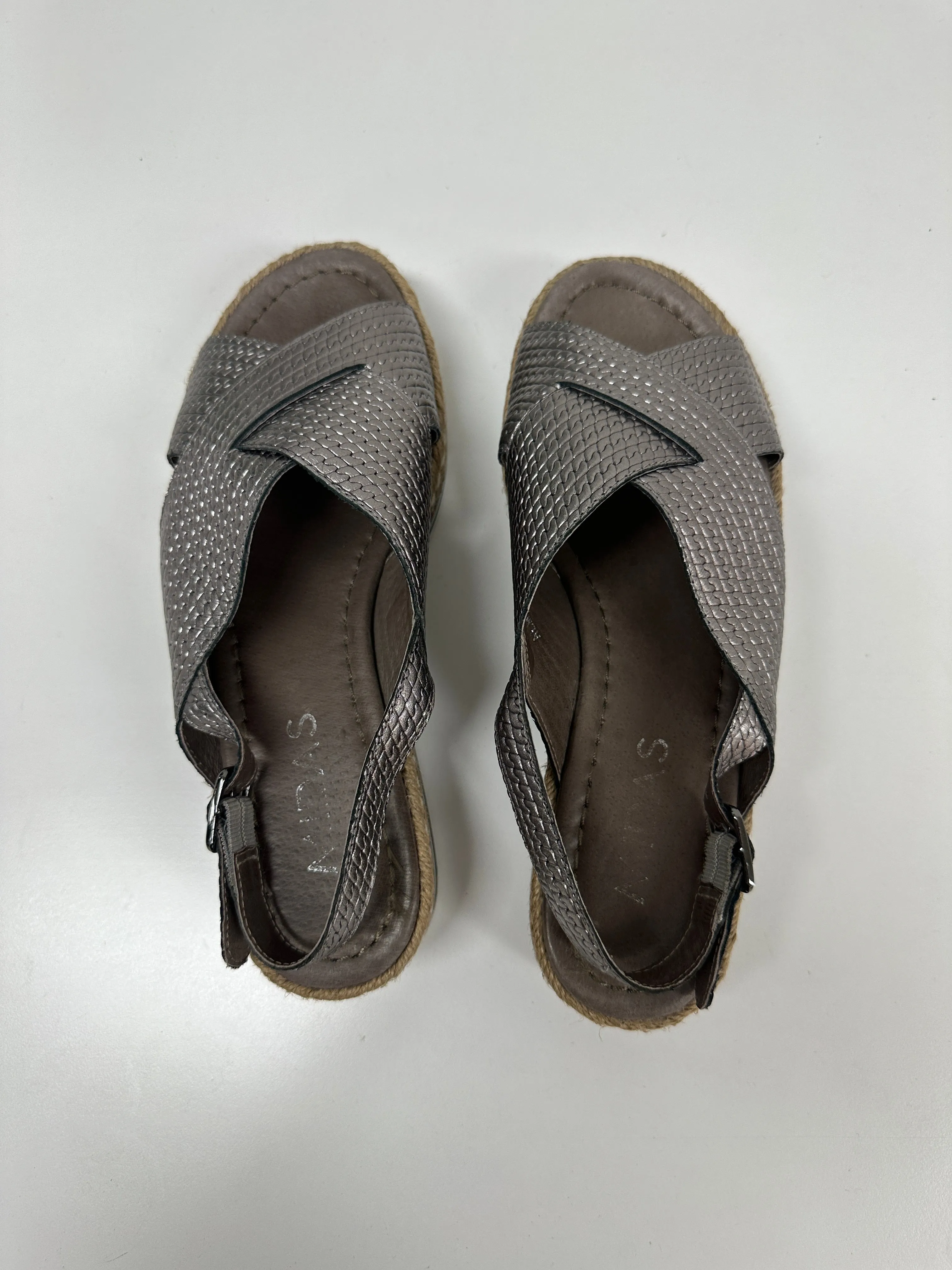 Metallic Bronze Flat Leather Sandals