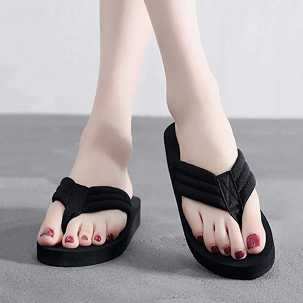 MIOKE Women's Summer Beach Flat Flipflops Sandals Comfort Soft Slip On Anti-Slip Casual Pool Thong Sandal