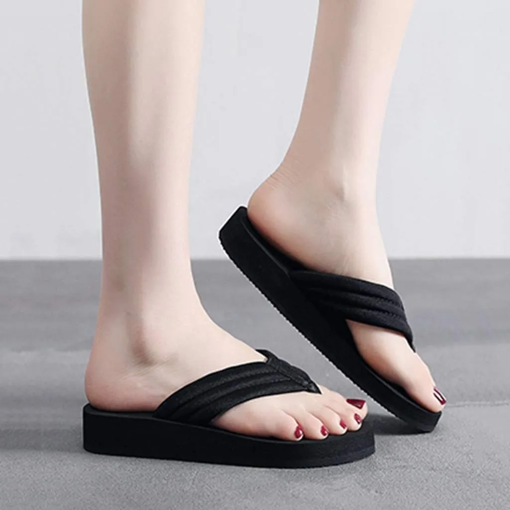 MIOKE Women's Summer Beach Flat Flipflops Sandals Comfort Soft Slip On Anti-Slip Casual Pool Thong Sandal