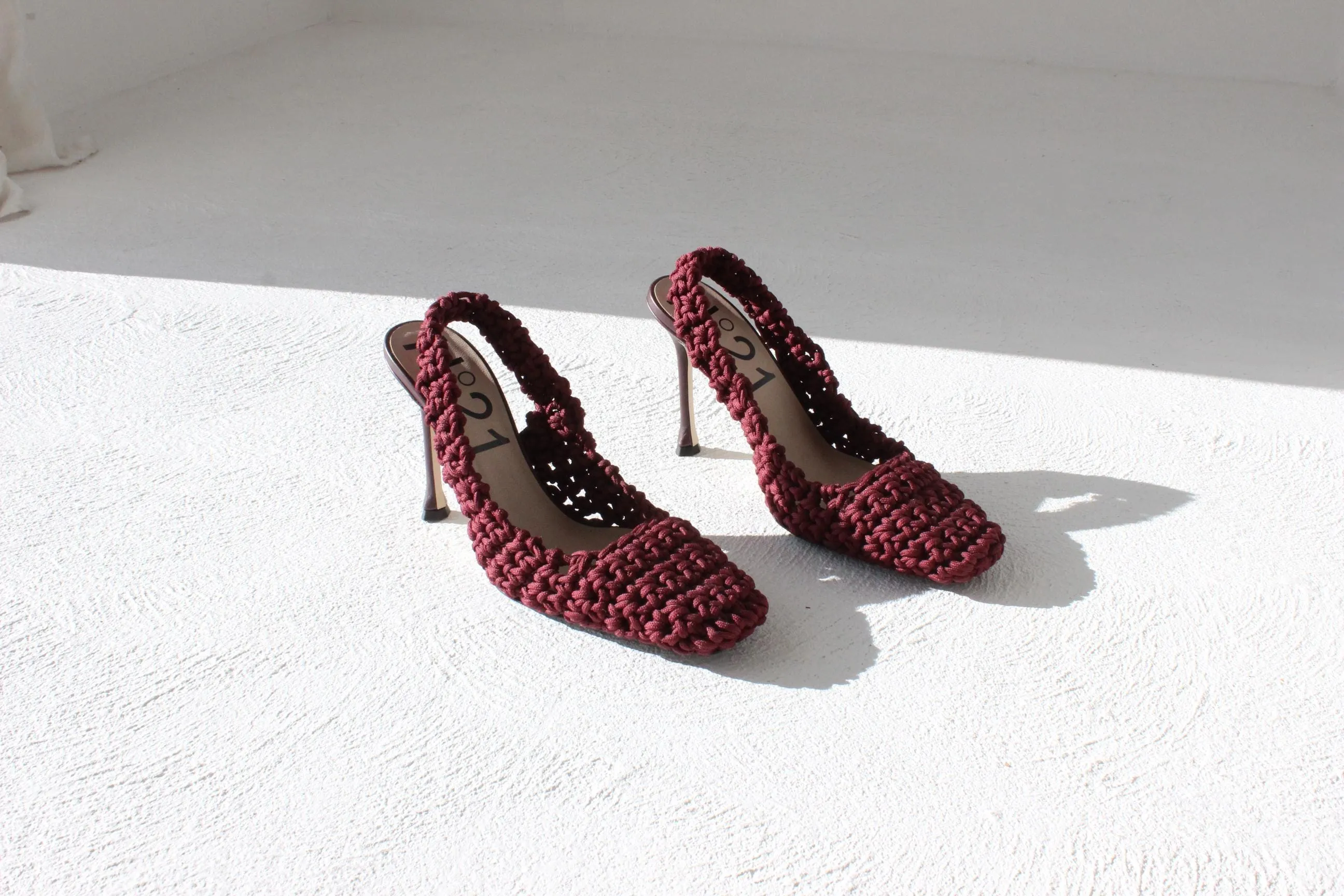 No. 21 Braided Rope Knit Slingback Luxury Designer Heels ~ Euro 40 [RRP 1200]