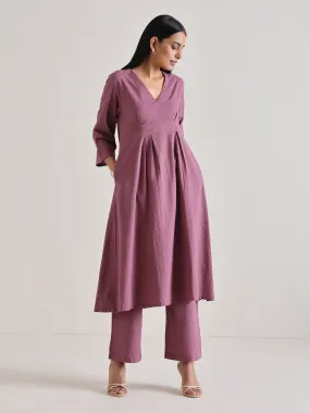 Orchid Overlap Pleat Kurta Pant Set