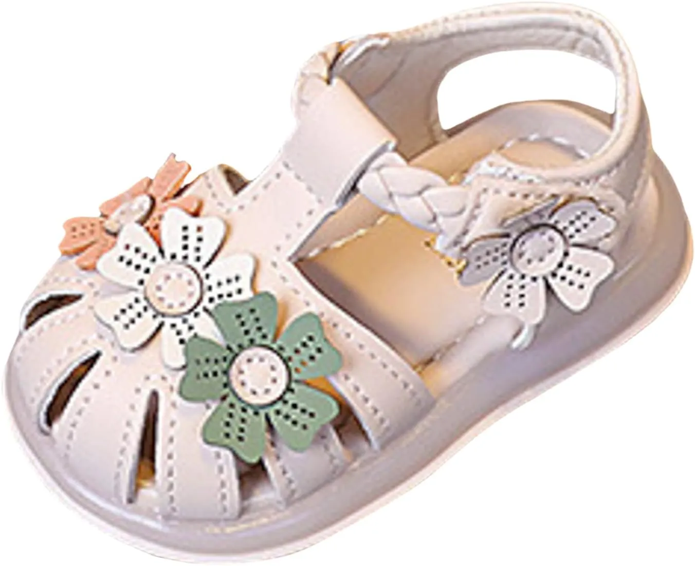 Party Glitter Shoes for Kids Toddler Girls Flower Sandals Light Up Sandals Stylish Soft Bottom Little Girls Beach Shoes Athletic Lightweight