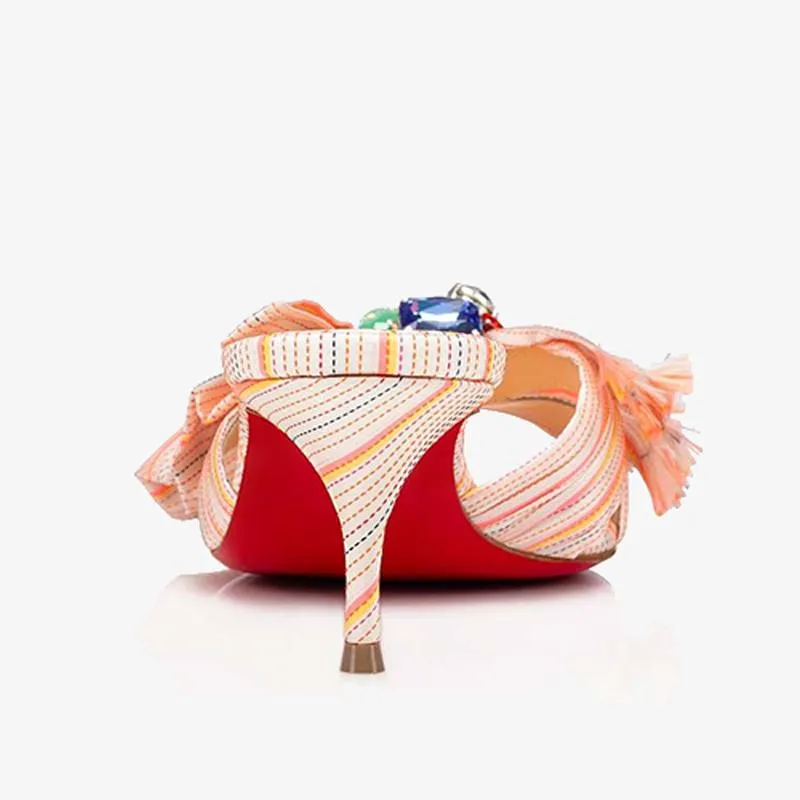Pink and Orange Striped Sandal