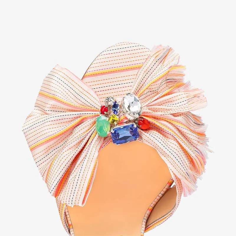 Pink and Orange Striped Sandal