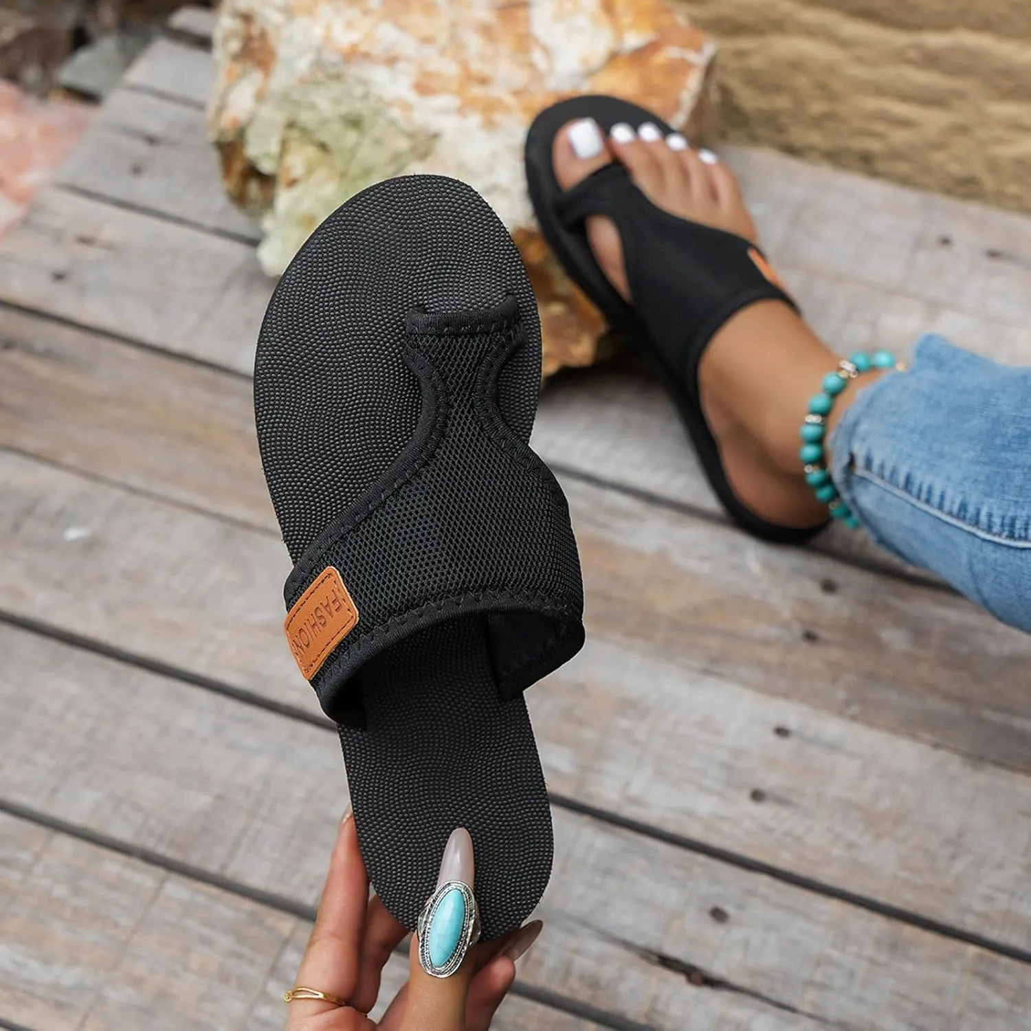 Sandals for Women 2025 Beach,Womens Sandals Comfortable Dressy Breathable Hollow Mesh Slide Sandals with Arch Support