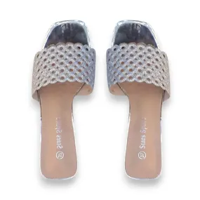Star Space Block Heel Slide Sandals