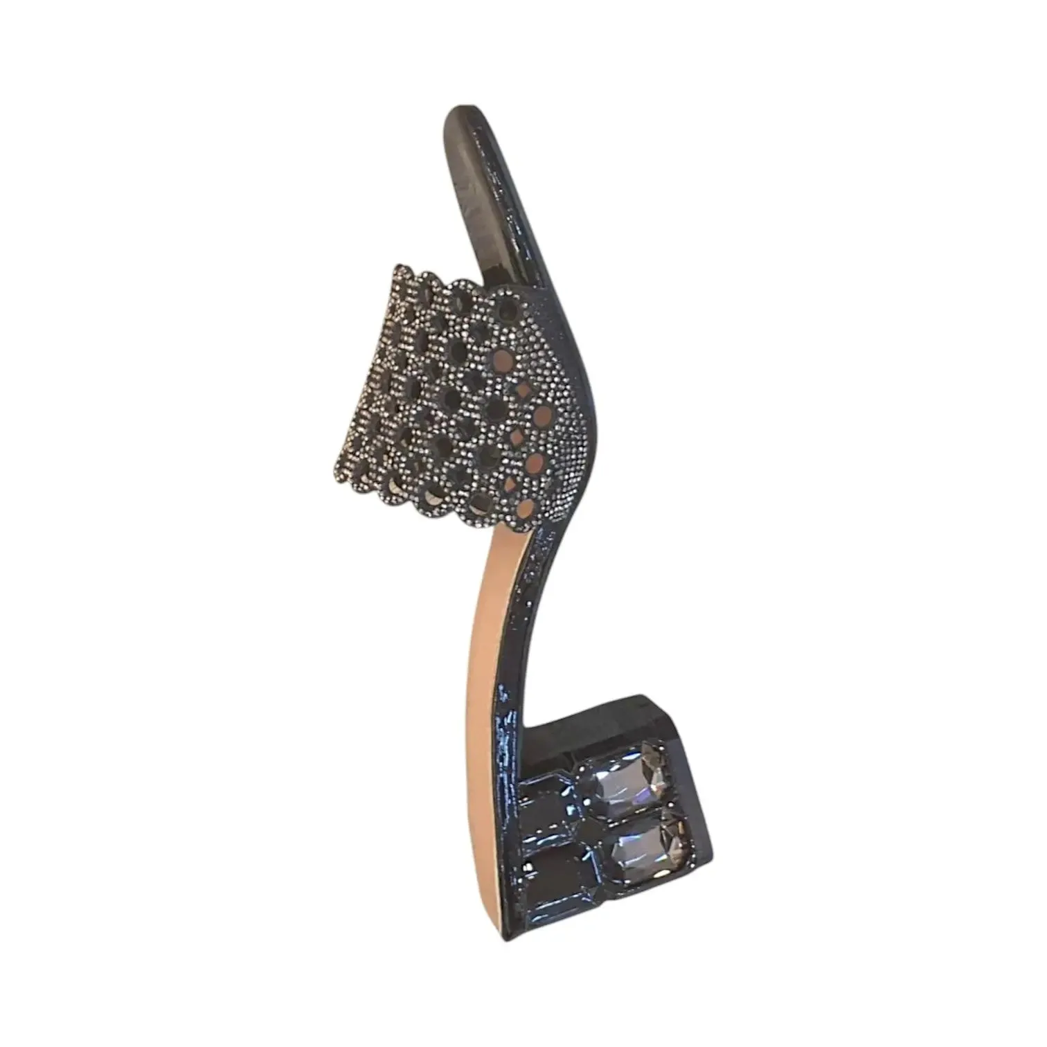 Star Space Block Heel Slide Sandals