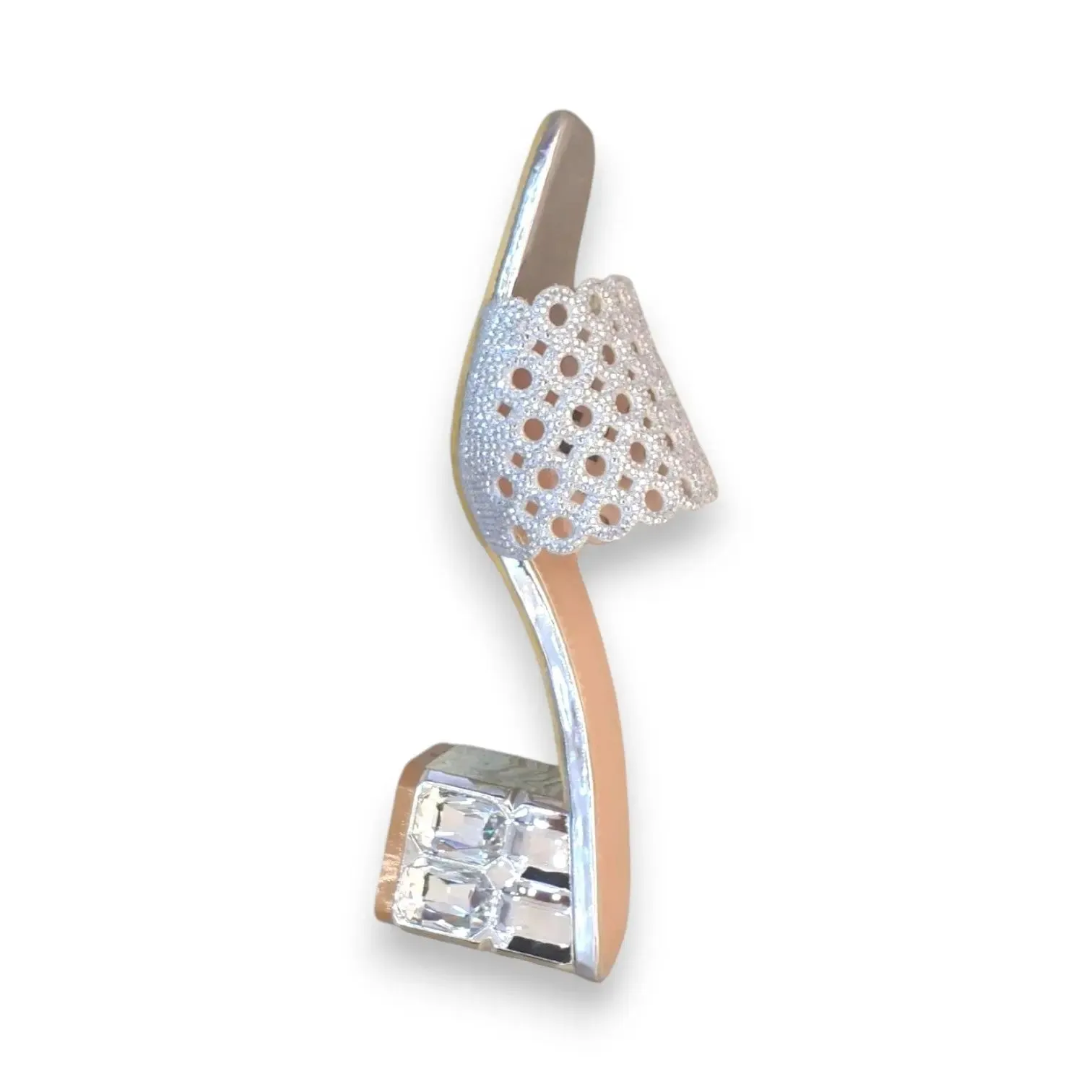 Star Space Block Heel Slide Sandals
