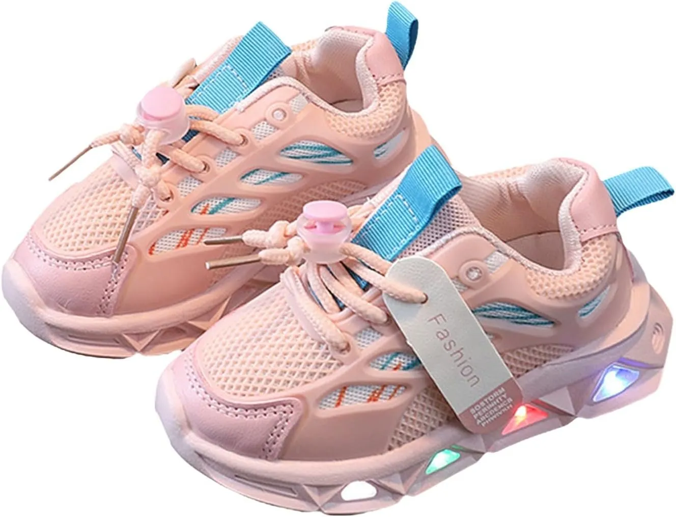 Toddler LED Light Sneakers Boys Girls Adjustable Strap Luminous Running Shoes Mesh Breathable Slip Baby Walking Shoes