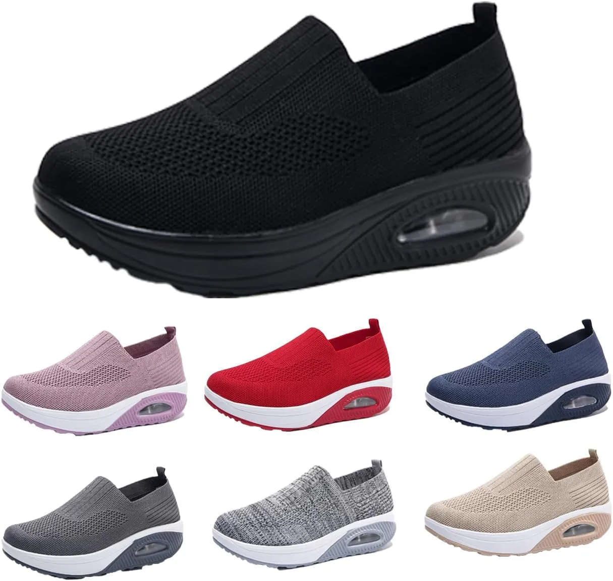 Women Orthopedic Sneakers Walking Shoes,Mesh Breathable Arch Support Slip-on Light Air Cushion Orthopedic Sneakers Diabetic Shoes