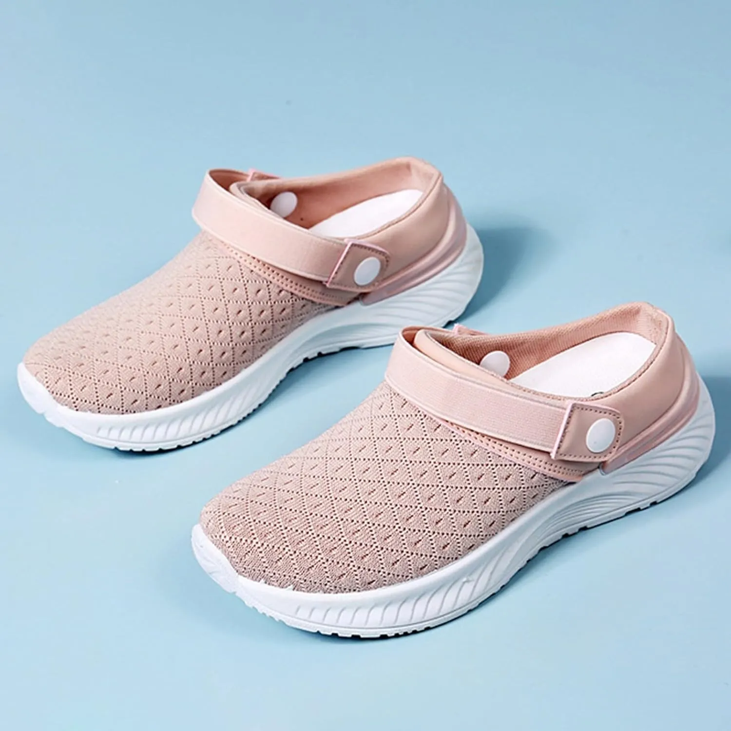 Women's Backless Slip on Mesh Sneakers Shoes Womens Running Shoes Comfortable Men Casual Dress Shoes Platform Sneakers Waterproof Tennis Shoe Cross Trainer Shoe