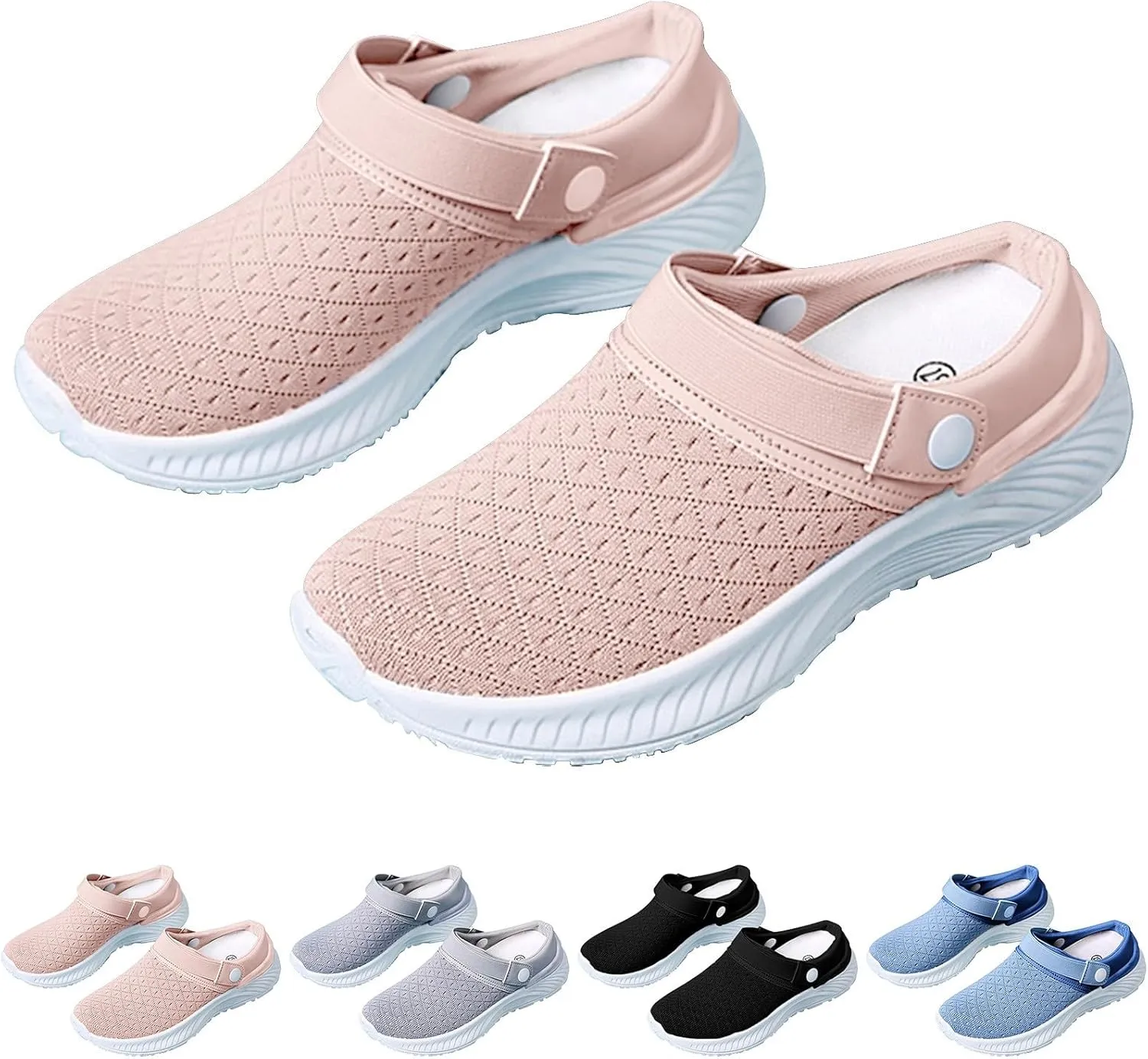 Women's Backless Slip on Mesh Sneakers Shoes Womens Running Shoes Comfortable Men Casual Dress Shoes Platform Sneakers Waterproof Tennis Shoe Cross Trainer Shoe
