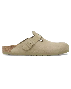 Womens Boston Suede Leather Sandals in Faded Khaki