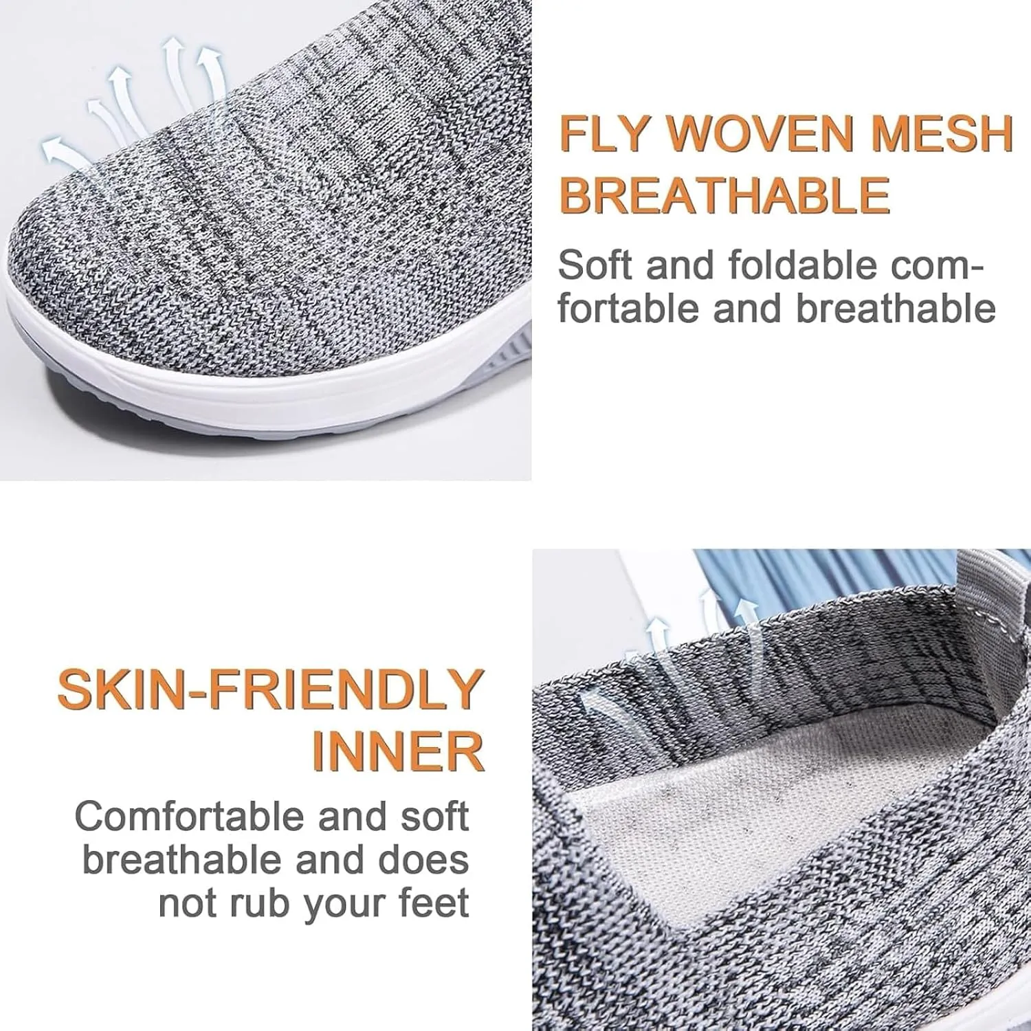 Womens Orthopedic Walking Shoes Mesh Breathable Arch Support Slip-on Light Air Cushion Orthopedic Sneakers Diabetic Shoe