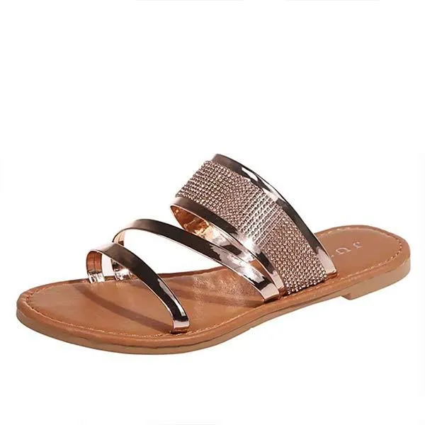 Women'S Shiny Flat Slippers 58005637C
