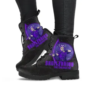 Zodiac Combat Boots - Sagittarius #1 | Vegan Leather Lace Up Boots Women, Handmade Lace Up Boots, Women's Boots, Custom Shoes, Aesthetic Shoes, Vegan Shoes